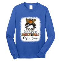 Proud And Loud Basketball Grandma Messy Bun Leopard Funny Gift Long Sleeve Shirt