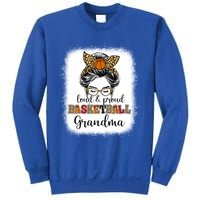 Proud And Loud Basketball Grandma Messy Bun Leopard Funny Gift Sweatshirt