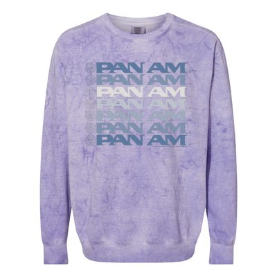 Pan Am Light Blue Gradient Cascade Colorblast Crewneck Sweatshirt