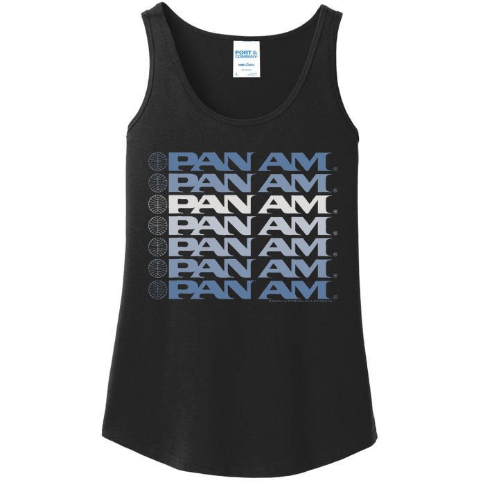 Pan Am Light Blue Gradient Cascade Ladies Essential Tank