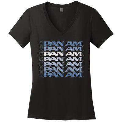 Pan Am Light Blue Gradient Cascade Women's V-Neck T-Shirt