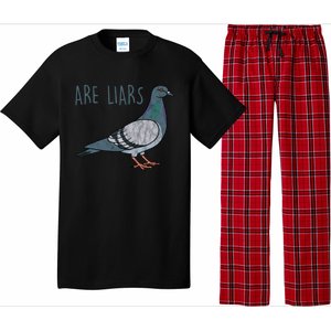 Pigeons Are Liars Arent Real Spies Birds Pun Gift Pajama Set