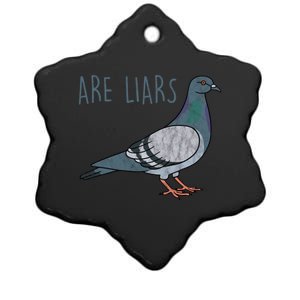 Pigeons Are Liars Arent Real Spies Birds Pun Gift Ceramic Star Ornament