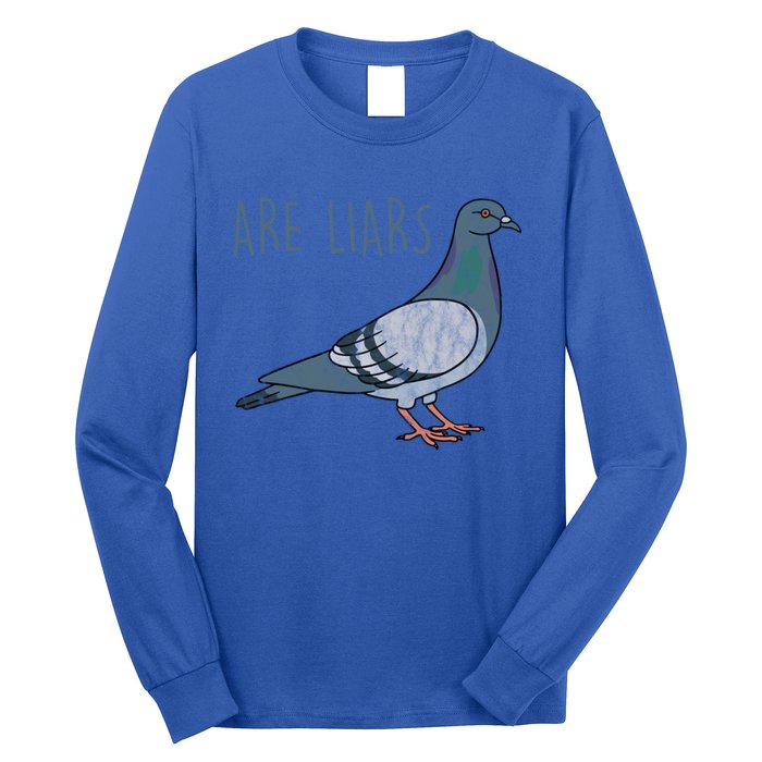 Pigeons Are Liars Arent Real Spies Birds Pun Gift Long Sleeve Shirt