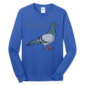 Pigeons Are Liars Arent Real Spies Birds Pun Gift Tall Long Sleeve T-Shirt