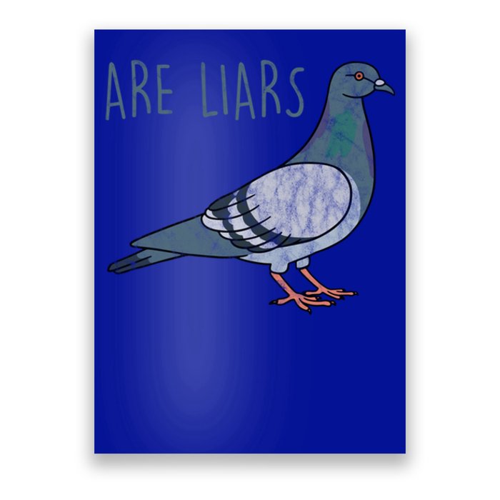 Pigeons Are Liars Arent Real Spies Birds Pun Gift Poster