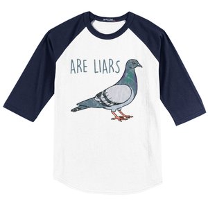 Pigeons Are Liars Arent Real Spies Birds Pun Gift Baseball Sleeve Shirt