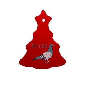 Pigeons Are Liars Arent Real Spies Birds Pun Gift Ceramic Tree Ornament