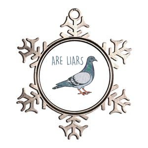 Pigeons Are Liars Arent Real Spies Birds Pun Gift Metallic Star Ornament