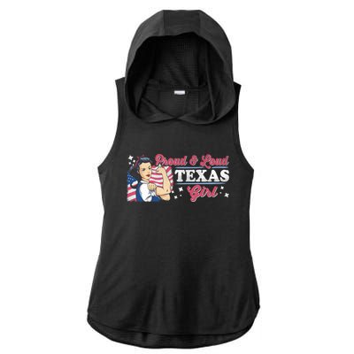 Proud And Loud Texas Proud American Gift Ladies PosiCharge Tri-Blend Wicking Draft Hoodie Tank