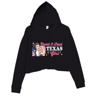 Proud And Loud Texas Proud American Gift Crop Fleece Hoodie