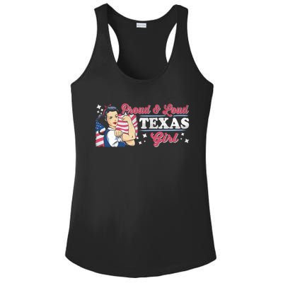 Proud And Loud Texas Proud American Gift Ladies PosiCharge Competitor Racerback Tank