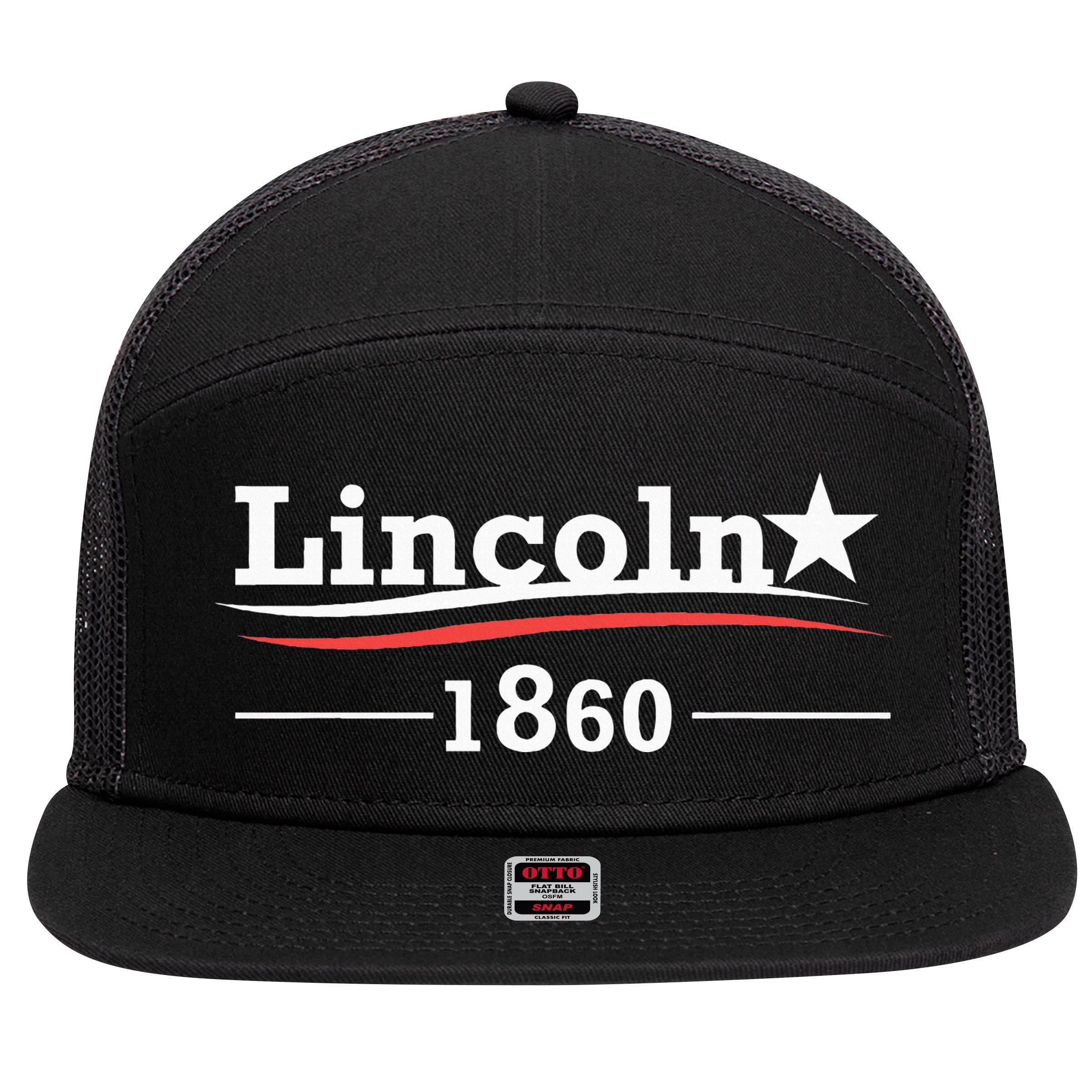 President Abraham Lincoln 7 Panel Mesh Trucker Snapback Hat
