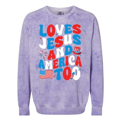 Patriotic Apparel Loves God America Too Perfect For July Colorblast Crewneck Sweatshirt