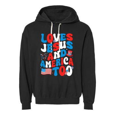 Patriotic Apparel Loves God America Too Perfect For July Garment-Dyed Fleece Hoodie