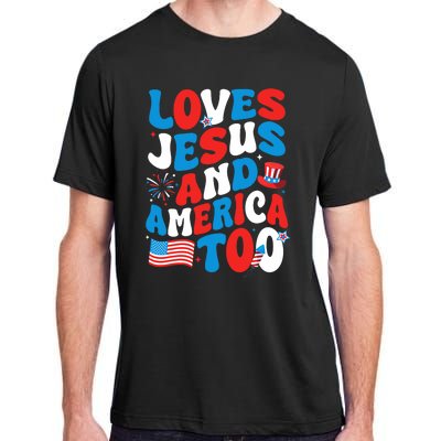 Patriotic Apparel Loves God America Too Perfect For July Adult ChromaSoft Performance T-Shirt