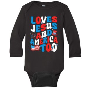 Patriotic Apparel Loves God America Too Perfect For July Baby Long Sleeve Bodysuit