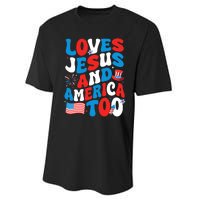 Patriotic Apparel Loves God America Too Perfect For July Performance Sprint T-Shirt