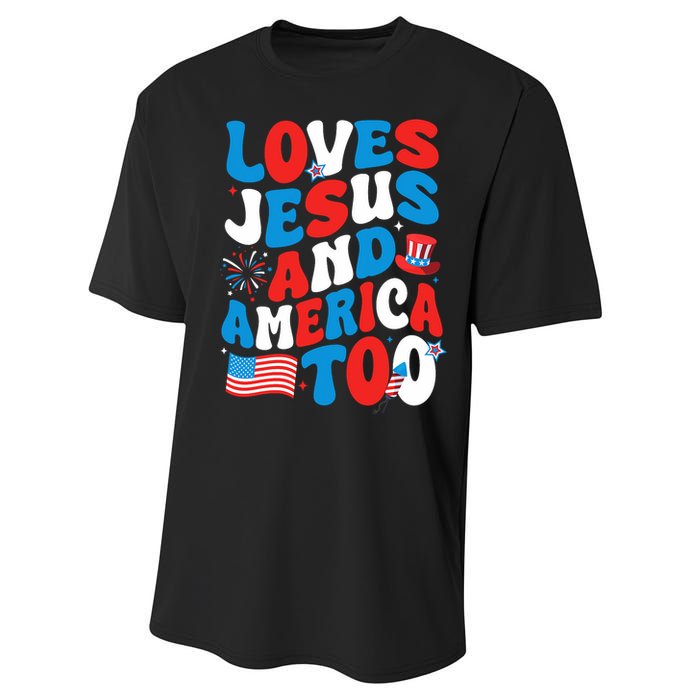 Patriotic Apparel Loves God America Too Perfect For July Performance Sprint T-Shirt