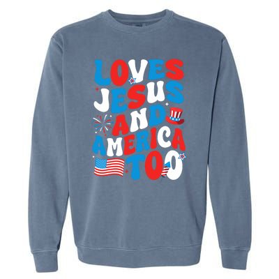 Patriotic Apparel Loves God America Too Perfect For July Garment-Dyed Sweatshirt