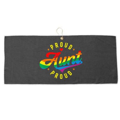 Proud Aunt LGBTQ Rainbow Large Microfiber Waffle Golf Towel