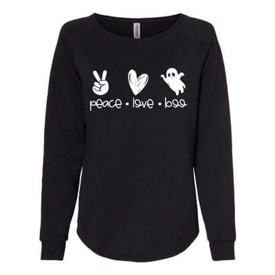 Peace And Love And Boo Ghost Halloween Autumn Fall Gift Womens California Wash Sweatshirt