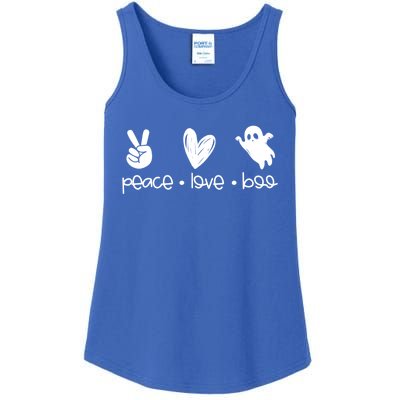 Peace And Love And Boo Ghost Halloween Autumn Fall Gift Ladies Essential Tank