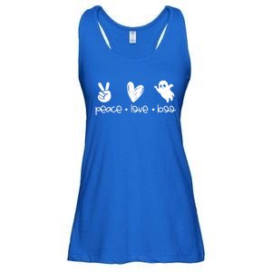 Peace And Love And Boo Ghost Halloween Autumn Fall Gift Ladies Essential Flowy Tank