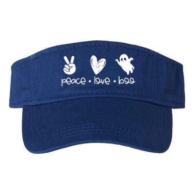 Peace And Love And Boo Ghost Halloween Autumn Fall Gift Valucap Bio-Washed Visor