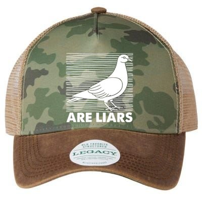 Pigeons Are Liars ArenT Real Spies Birds Pun Legacy Tie Dye Trucker Hat