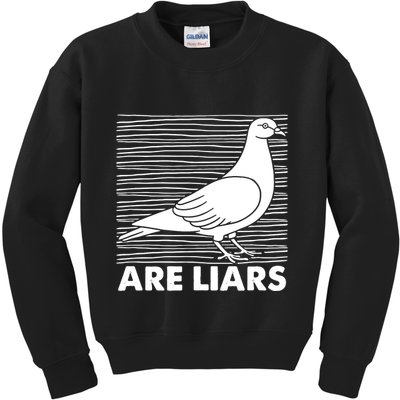 Pigeons Are Liars ArenT Real Spies Birds Pun Kids Sweatshirt