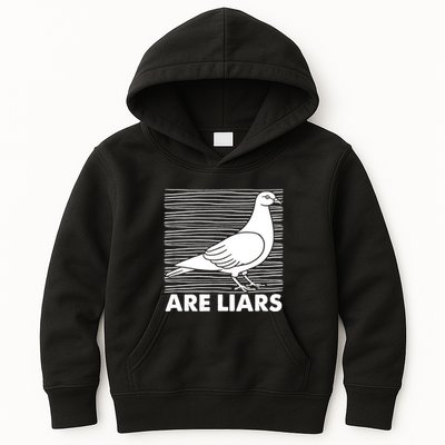 Pigeons Are Liars ArenT Real Spies Birds Pun Kids Hoodie