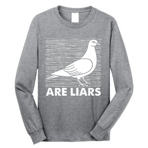 Pigeons Are Liars ArenT Real Spies Birds Pun Long Sleeve Shirt