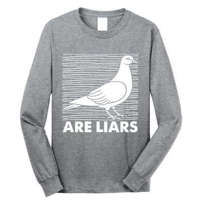 Pigeons Are Liars ArenT Real Spies Birds Pun Long Sleeve Shirt