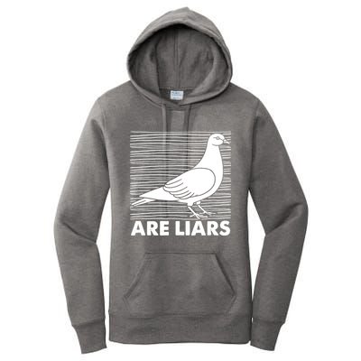 Pigeons Are Liars ArenT Real Spies Birds Pun Women's Pullover Hoodie