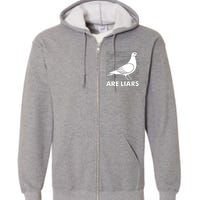 Pigeons Are Liars ArenT Real Spies Birds Pun Full Zip Hoodie