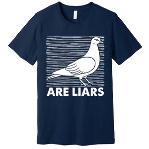 Pigeons Are Liars ArenT Real Spies Birds Pun Premium T-Shirt