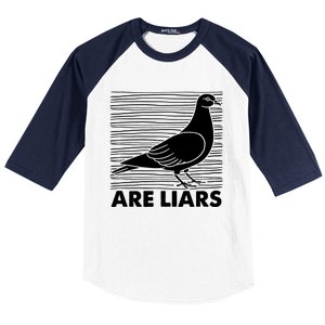 Pigeons Are Liars ArenT Real Spies Birds Pun Baseball Sleeve Shirt