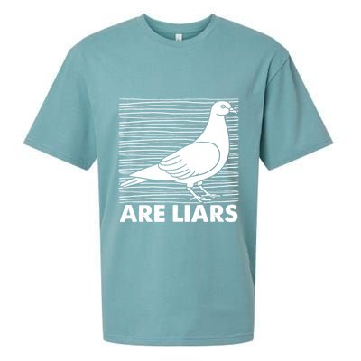 Pigeons Are Liars ArenT Real Spies Birds Pun Sueded Cloud Jersey T-Shirt