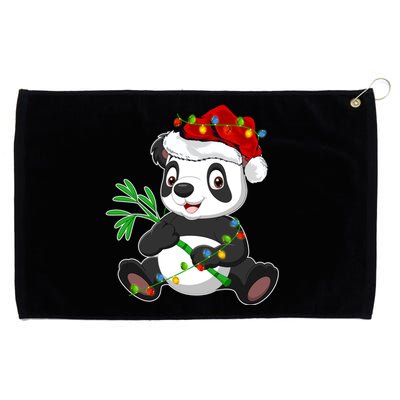 Panda Animal Lover Xmas Santa Hat Panda Christmas Gift Grommeted Golf Towel