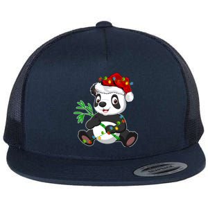 Panda Animal Lover Xmas Santa Hat Panda Christmas Gift Flat Bill Trucker Hat