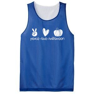 Peace And Love And Halloween Pumpkin Autumn Fall Meaningful Gift Mesh Reversible Basketball Jersey Tank