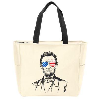 President Abraham Lincoln Portrait Usa America Sunglasses Zip Tote Bag