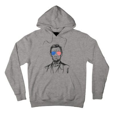 President Abraham Lincoln Portrait Usa America Sunglasses Tall Hoodie