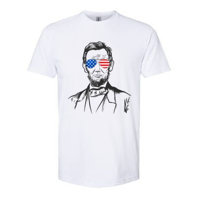 President Abraham Lincoln Portrait Usa America Sunglasses Softstyle CVC T-Shirt