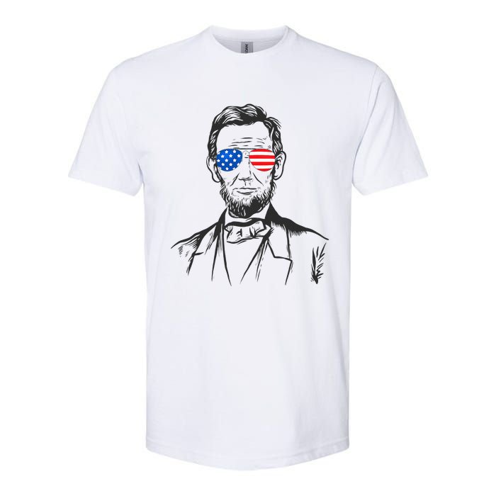 President Abraham Lincoln Portrait Usa America Sunglasses Softstyle CVC T-Shirt