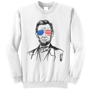 President Abraham Lincoln Portrait Usa America Sunglasses Sweatshirt