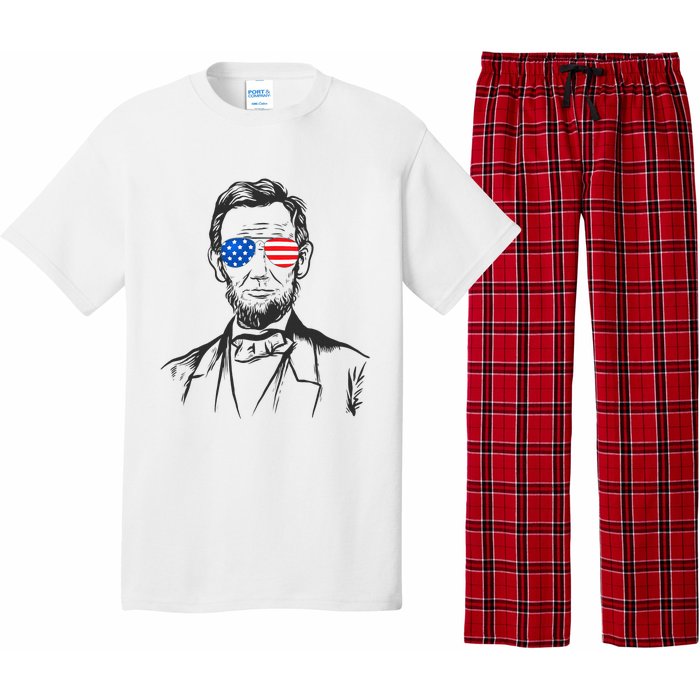 President Abraham Lincoln Portrait Usa America Sunglasses Pajama Set