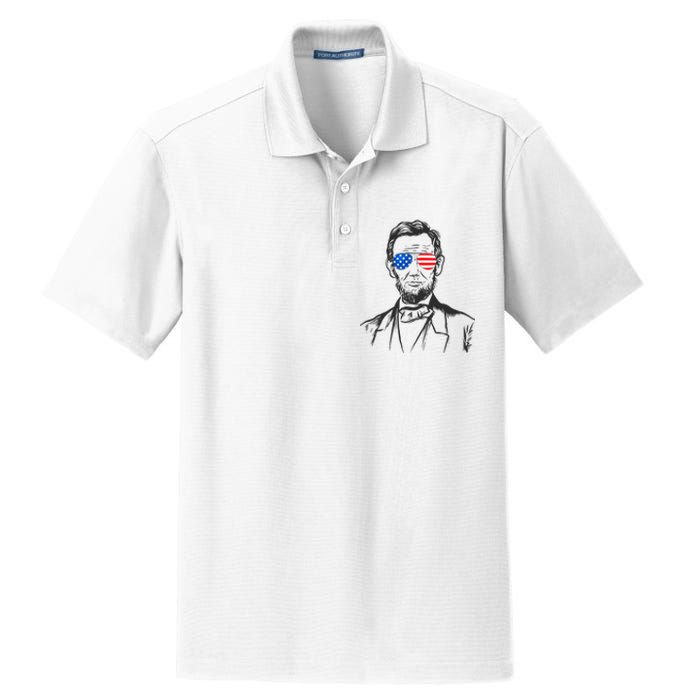 President Abraham Lincoln Portrait Usa America Sunglasses Dry Zone Grid Polo