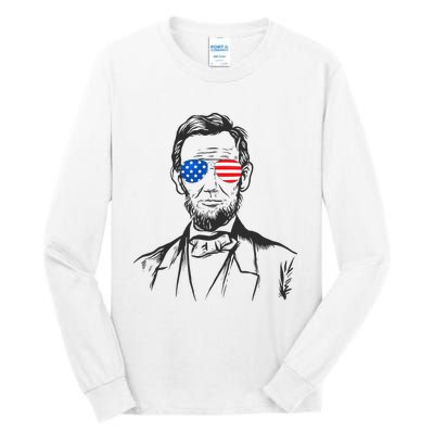 President Abraham Lincoln Portrait Usa America Sunglasses Tall Long Sleeve T-Shirt